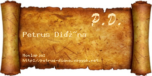 Petrus Diána névjegykártya